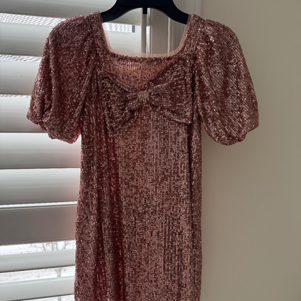Rose gold Girls Sequin dress
